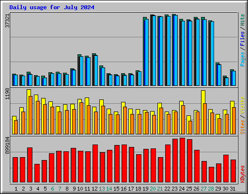 Daily usage for July 2024