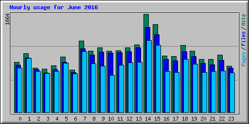 Hourly usage for June 2016