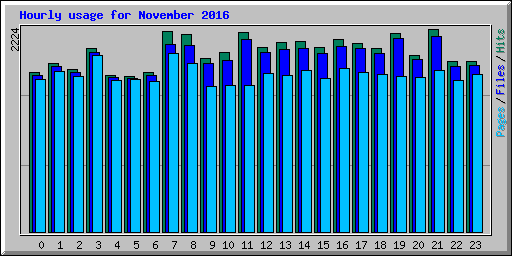 Hourly usage for November 2016