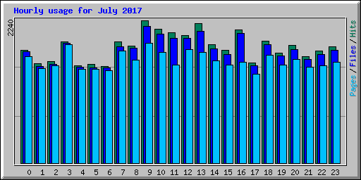 Hourly usage for July 2017