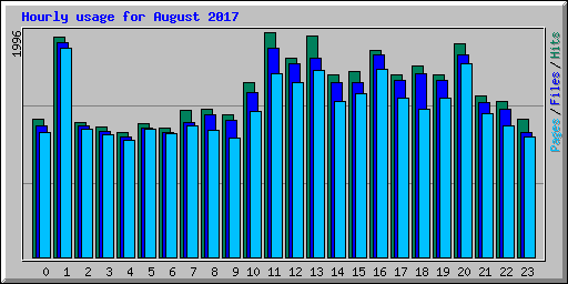 Hourly usage for August 2017