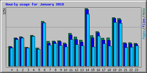 Hourly usage for January 2018