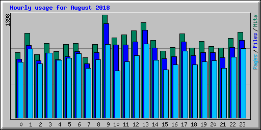 Hourly usage for August 2018